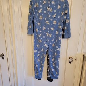 Set of 2 One-Piece Hooded Pajamas